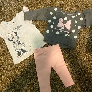 NWOT Disney girl  0-3 month matching set